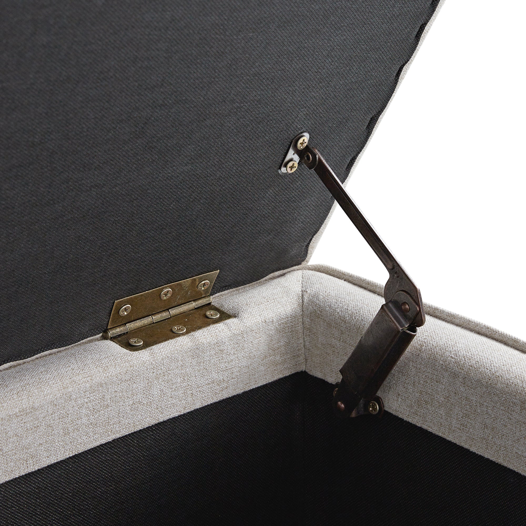 Egerton Box-Pleat Storage Bench, Oatmeal Brushed Fabric