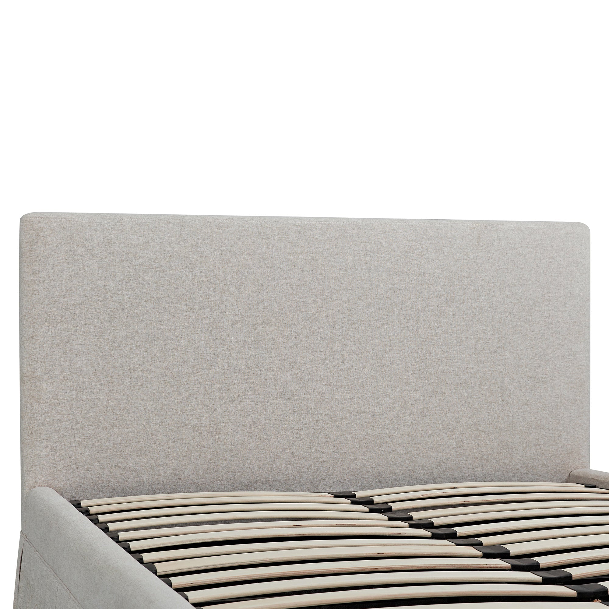 Egerton Box-Pleat Ottoman Storage Bed, Oatmeal Brushed Fabric