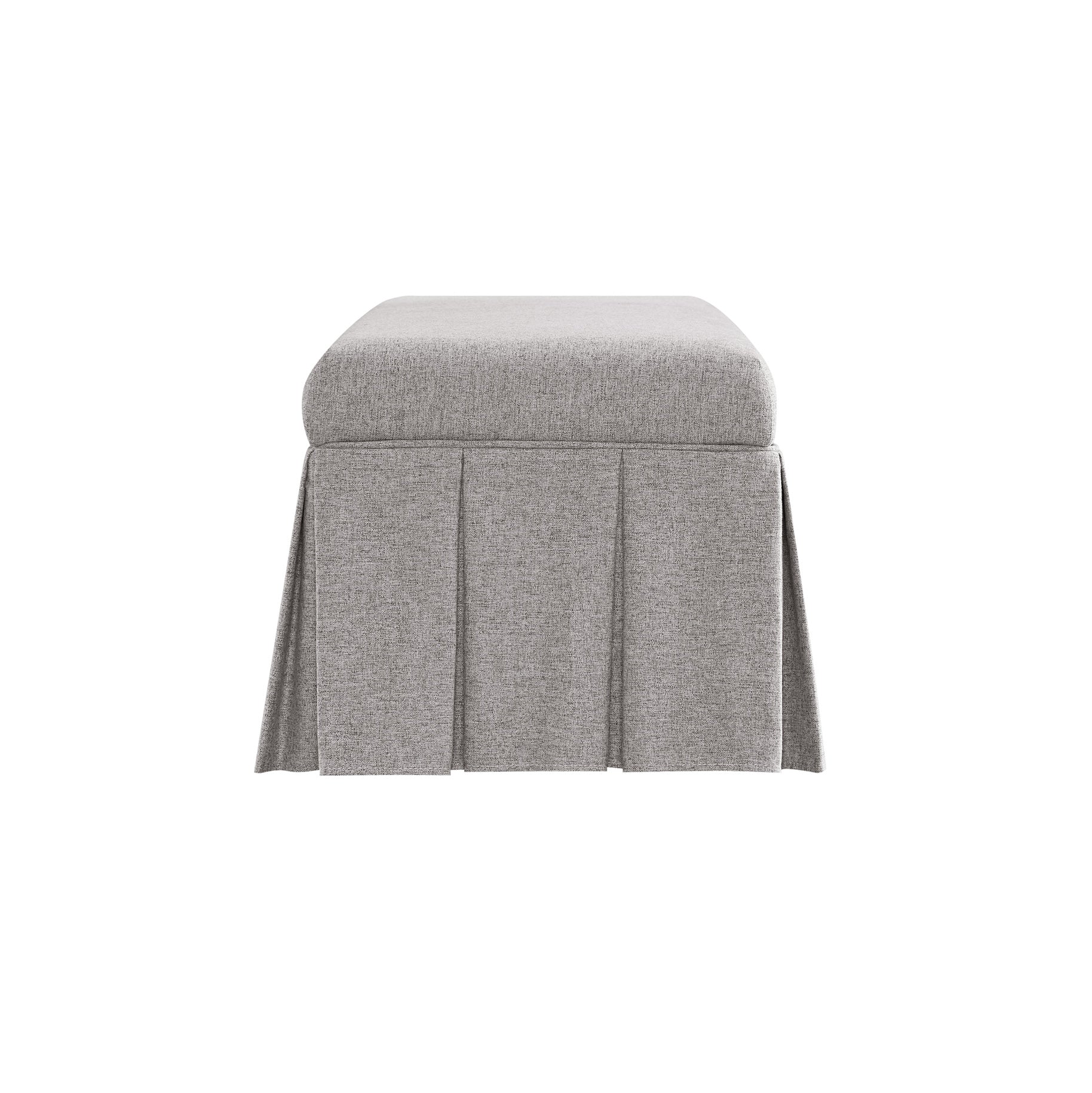 Egerton Box-Pleat Storage Bench, Stone Brushed Fabric