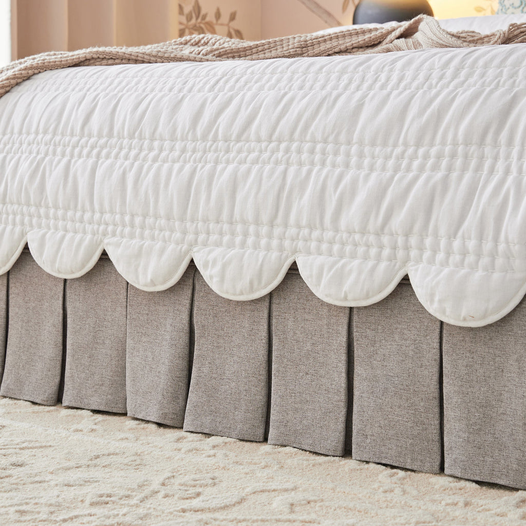 Egerton Box-Pleat Ottoman Storage Bed, Stone Brushed Fabric